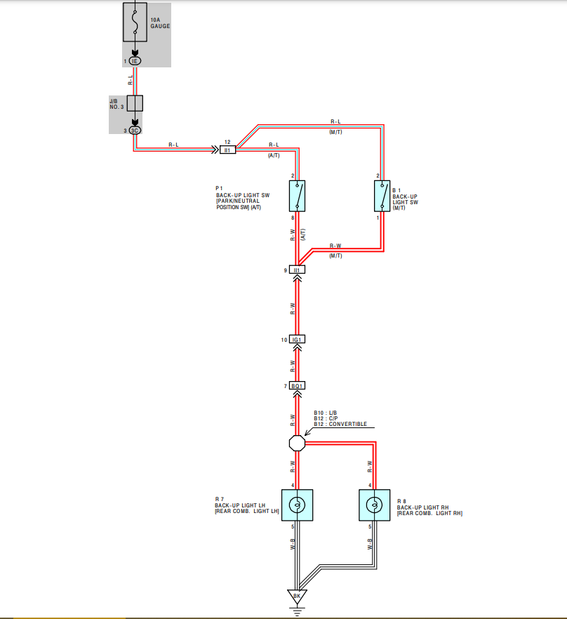 ST205 Back-up switch diagram