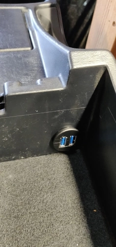 USB mount installed inside center console box